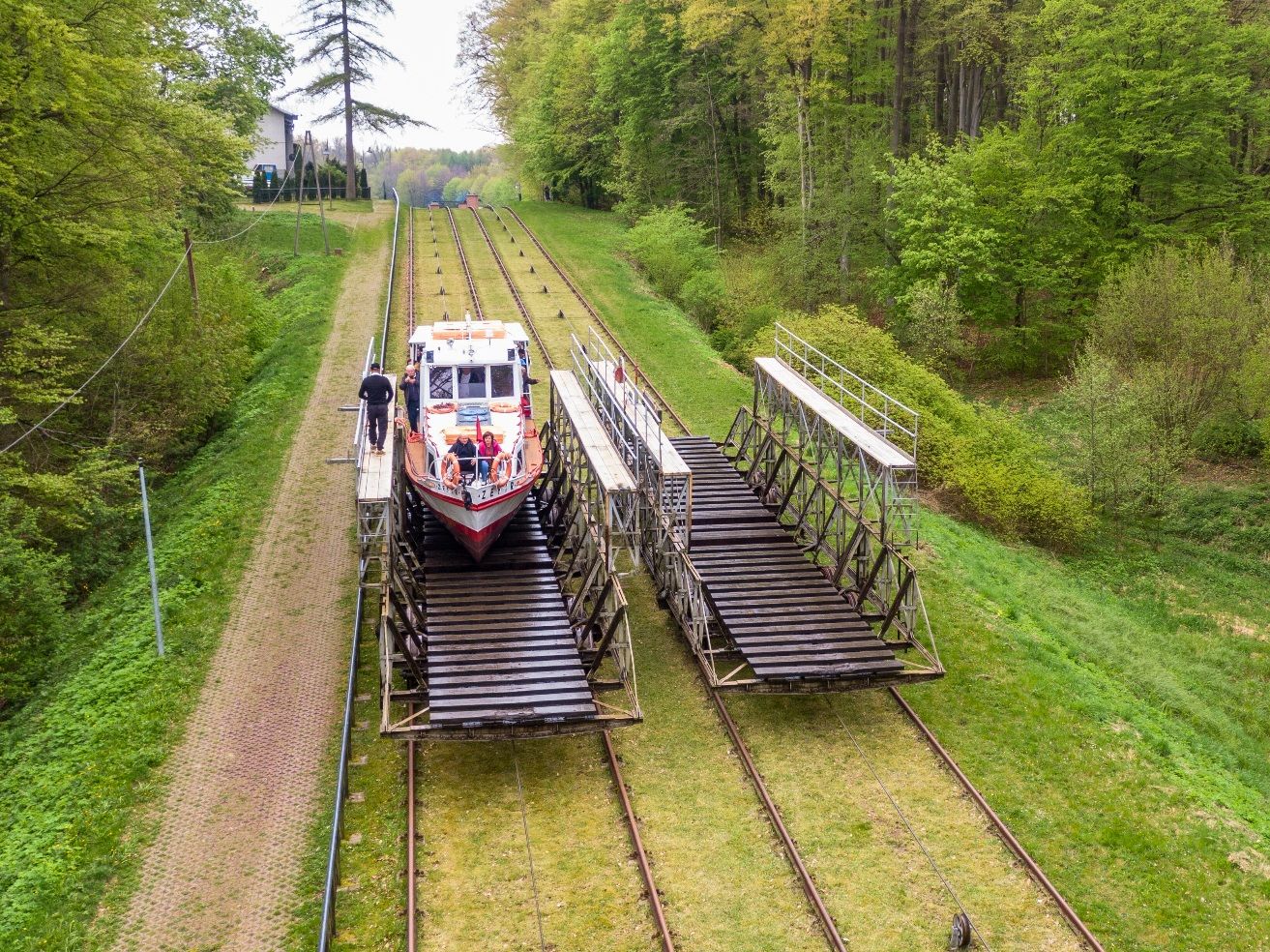 Rejs po trawie - Kanał Elbląski rejsy trasa Buczyniec-Oleśnica przez pochylnie